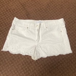 LOFT white mini shorts
